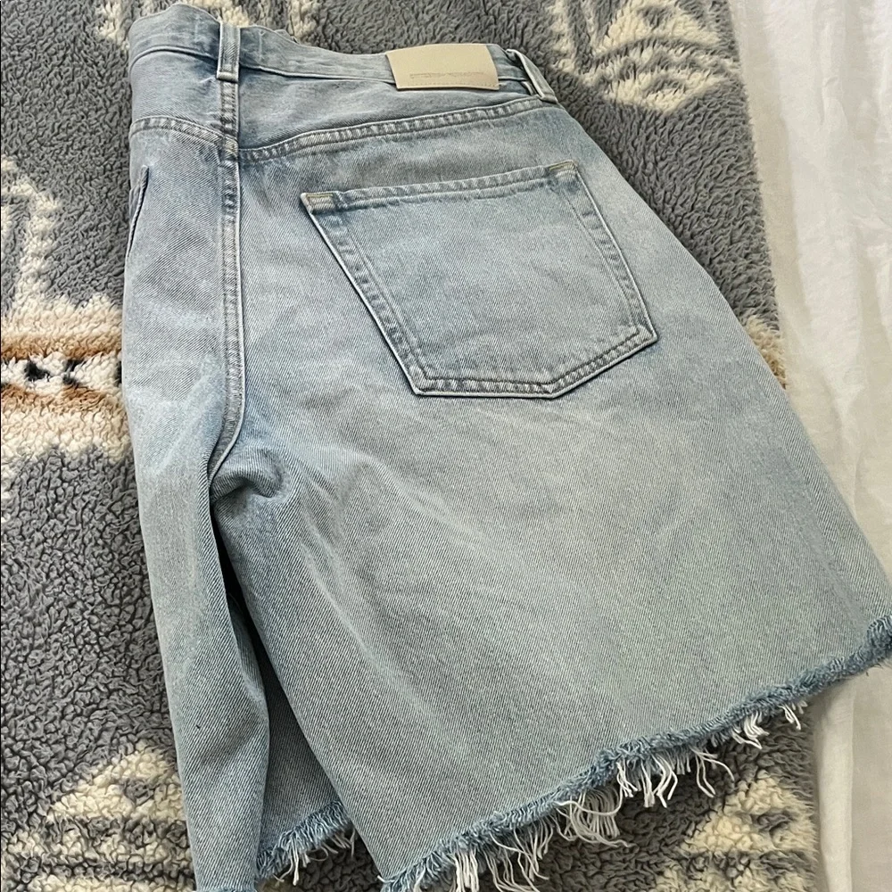Citizens of Humanity AYLA Light Blue Denim Shorts with Button Waist - Picture 11 of 12